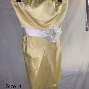 Satin yellow sun dress